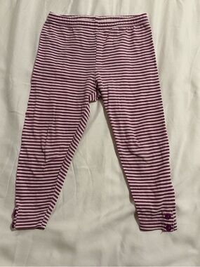 Carter's Purple and White Striped Girls' Leggings with Hem Buttons